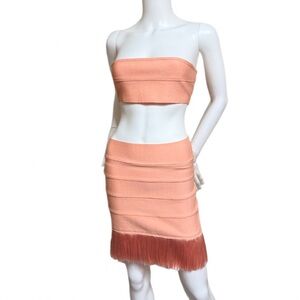 Fashion Nova Bandage Skirt Set in Peach | Size Medium | NWOT